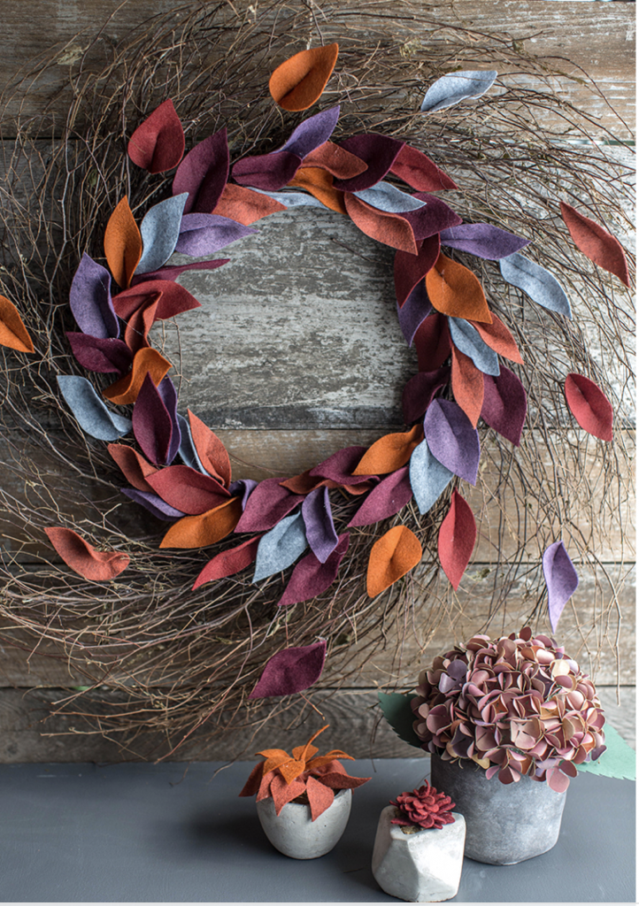 Felt Leaf Wreath DIY