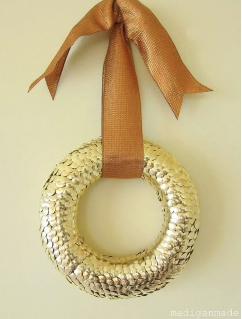 Autumn Gold Thumb Tack Wreath